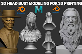 sculpt 3d head bust face model fully body model blender stl file for 3d printing