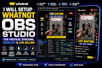 setup whatnot obs studio for vertical live selling with overlays