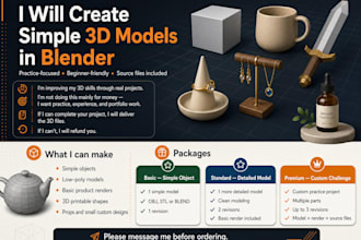 create simple 3d models in blender for practice and portfolio