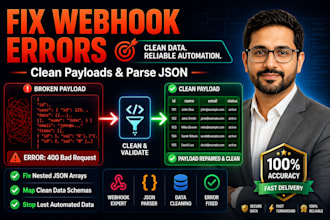 fix webhook payload errors and clean incoming data fields
