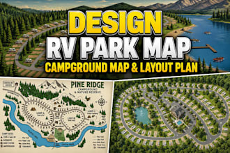 design rv park map, campground map and rv park layout plan
