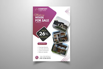 design modern real estate flyer and property brochure