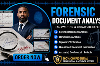 do forensic document analysis, handwriting analysis, and signature verification