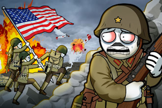 design military vector cartoon youtube thumbnail