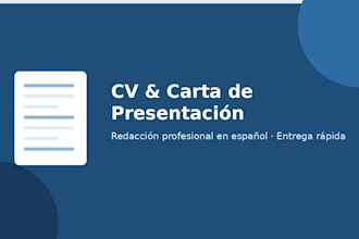 write your professional CV and cover letter in spanish