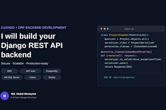 build a secure django rest API backend with drf and jwt auth