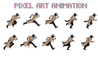 design unique pixel art character pixel animation