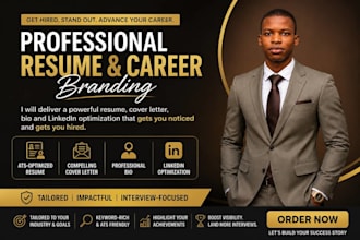 deliver a standout resume, cover letter, bio and linkedin optimization