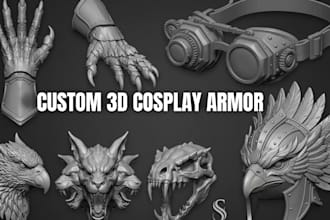 sculpt custom 3d cosplay armor 3d helmet 3d mask  stl file for 3d printing