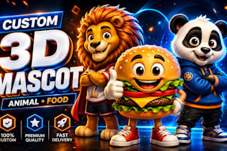 create custom 3d mascot character animal mascot food mascot character logo