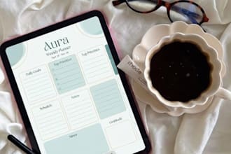 design aesthetic digital planners and journals in canva