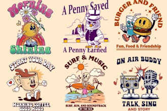 make vintage cartoon character for mascot logo
