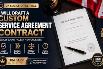 draft a custom service agreement contract as a UK solicitor