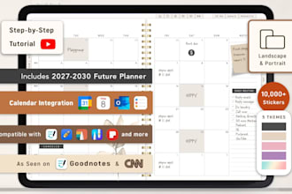 design hyperlinked digital planner, etsy digital planner etsy digital products