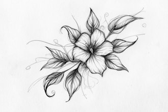 reate a beautiful flower tattoo design for you