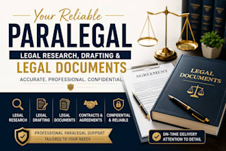 be your paralegal for legal research, drafting and legal documents