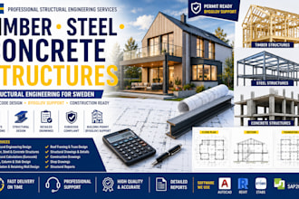 provide structural engineering design for timber steel and concrete structures