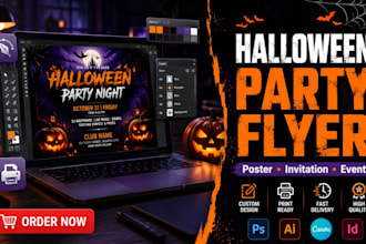 design halloween party flyer poster and invitation for your event fast