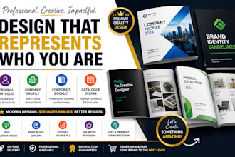 personal portfolio profile booklet  corporate brand identity catalogue design