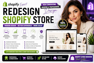 redesign shopify store, shopify website redesign and shopify homepage redesign