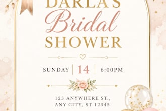 create luxury bridal shower invite card design