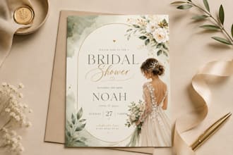 create luxury bridal shower invite card design