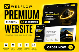 design a premium modern 3d animated webflow website with interactions