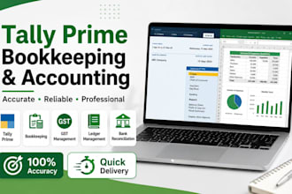 do tally prime bookkeeping, uae vat, gst, bank reconciliation and excel