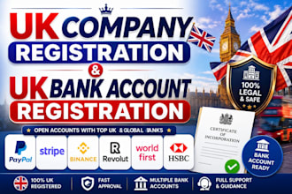 do UK company registration and UK bank accounts registration