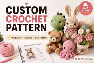write crochet pattern, amigurumi, plushe, and PDF pattern for etsy shop