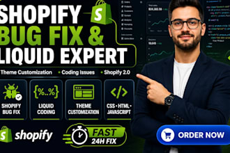 fix shopify bugs, shopify theme customization and shopify coding