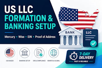 do company registration, US llc registration, bank account mercury wise stripe