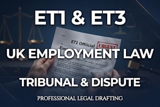 draft UK employment tribunal et1, et3 forms, and legal dispute demand letters