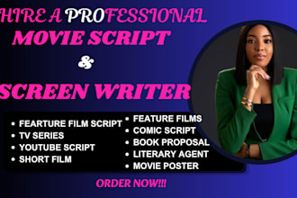 write movie script, screenplay, screenwriting, script writing, feature film