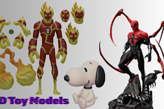 design 3d toy model, character figurine, action figure, stl for 3d printing
