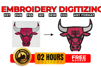do embroidery digitizing, logo digitizing, dst file conversion for snapbacks