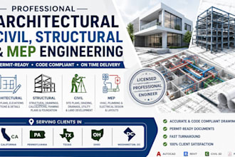 do mep civil and structural engineering, architectural plan in cl pa tx ohio dc