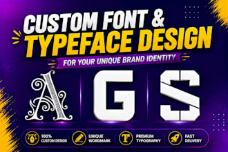 create a custom typography logo, wordmark, and font design