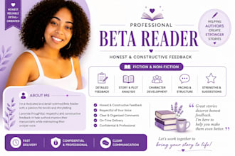 provide honest beta reading and detailed manuscript feedback