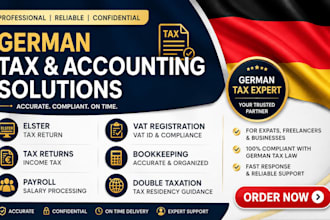 do german elster tax return, vat registration, payroll and bookkeeping