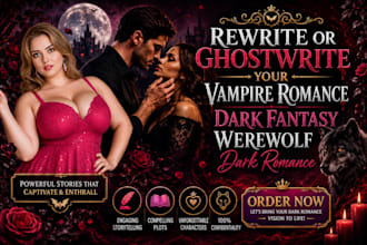 rewrite and ghostwrite your vampire romance dark fantasy werewolf dark romance