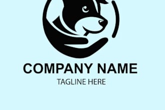 design pet, dog, cat or animal and veterinary clinic logo