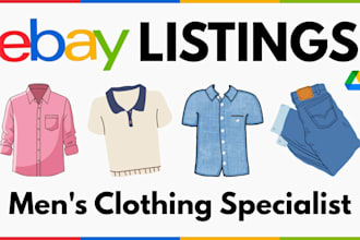 do ebay listing, ebay product listing, ebay lister for mens clothing