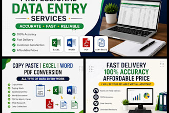 do data entry, copy paste, typing, excel and word tasks