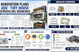design renovation plans, remodeling, adu, tiny house and existing building
