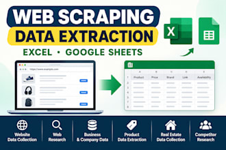scrape website data into excel or google sheets