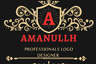 design a luxury crest logo with gold and shield design