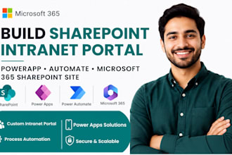 build sharepoint intranet portal powerapp automate microsoft 365 sharepoint site