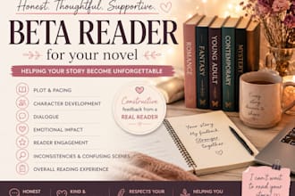 read your manuscript and provide honest beta reader feedback