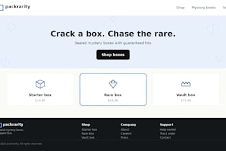 design a wordpress subscription box or mystery box website game ecommerce store